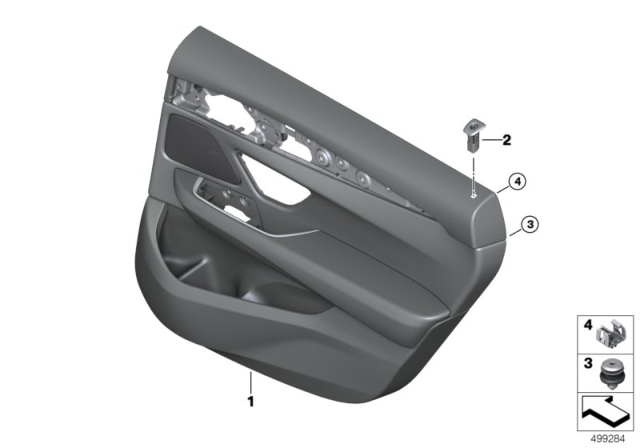 DOOR TRIM PANEL, REAR, LEFT Diagram for 51429890303