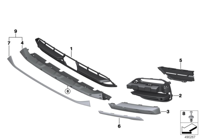 2019 BMW X3 Trim Panel, Trim Elements Diagram