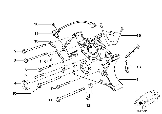 1995 BMW 740iL Crankshaft Speed Sensor Diagram for 12141729292