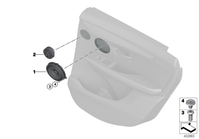 2020 BMW X1 Single Parts For Loudspeaker Diagram 2