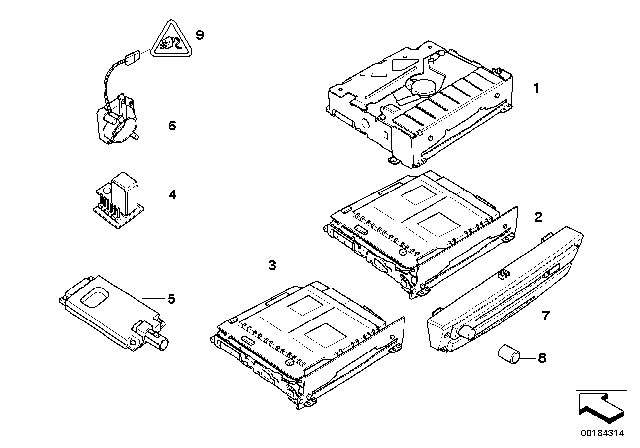 2009 BMW 328i xDrive Dvd Player Diagram for 65830434980