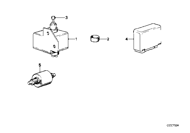 1979 BMW 633CSi Service Interval Switch Diagram for 61311371275