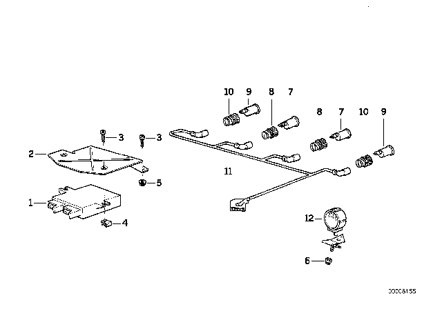 1995 BMW 530i Park Distance Control (PDC) Diagram