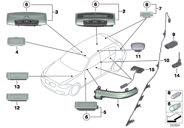 2016 BMW 228i xDrive Various Lamps Diagram