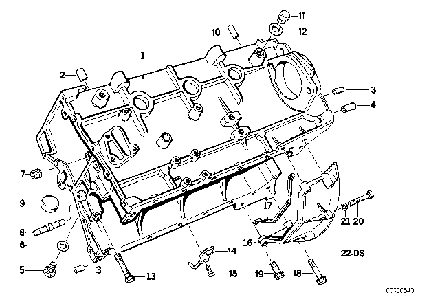 1988 BMW M3 Engine Block & Mounting Parts Diagram 1