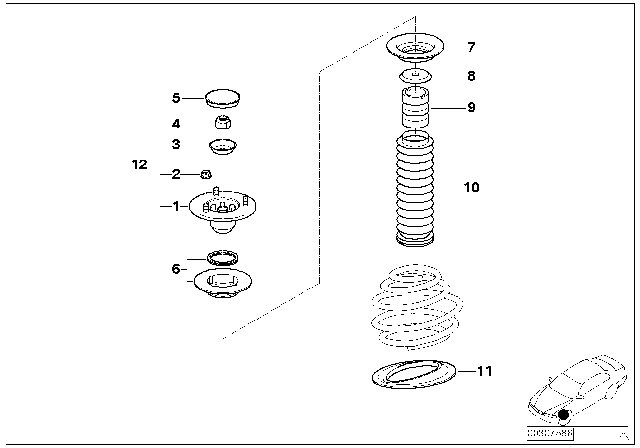 2002 BMW M5 Guide Support / Spring Pad / Attaching Parts Diagram