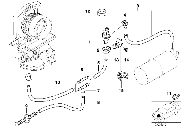 1997 BMW 528i Fuel Tank Breather Valve Diagram 2