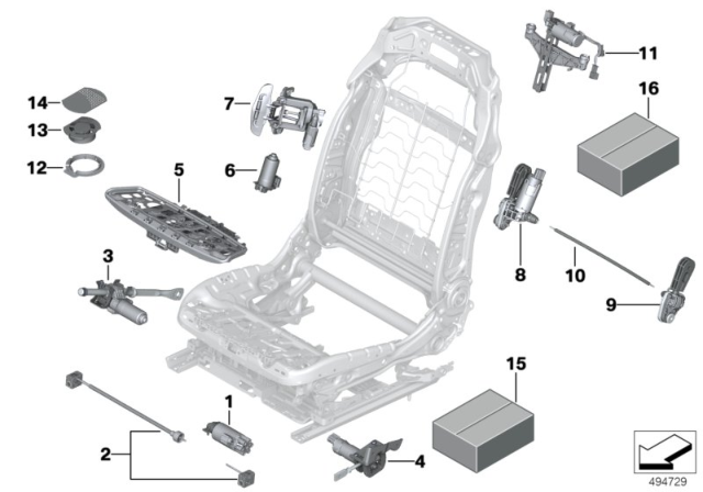 2017 BMW M760i xDrive Seat, Front, Electrical System & Drives Diagram