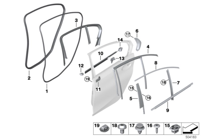 2020 BMW M340i SHAFT COVER REAR DOOR RIGHT Diagram for 51337465152