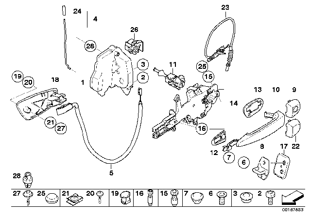 2011 BMW 328i Front Door Control / Door Lock Diagram