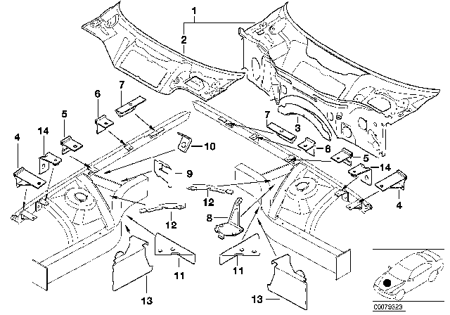 2000 BMW Z8 Reinforcement,Engine Support,Bottom Right Diagram for 41127006282