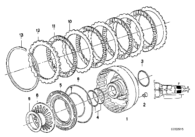 1991 BMW 735iL Brake Clutch (ZF 4HP22/24) Diagram 4