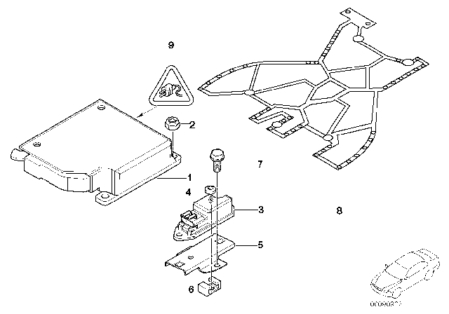 2003 BMW Alpina V8 Roadster Sensor Mat, Co-Driver'S Airbag Diagram for 65777005824