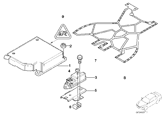 2003 BMW Alpina V8 Roadster Bracket, Sensor, Lateral Airbag Diagram for 65778384520