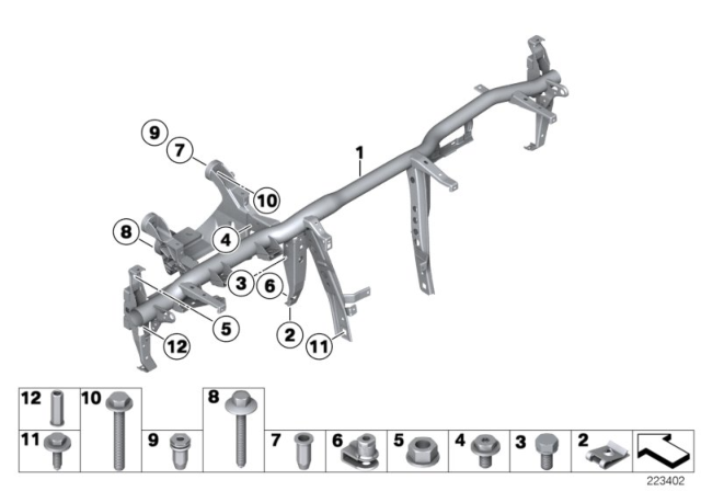 2014 BMW 640i Carrier Instrument Panel Diagram
