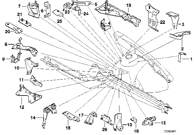 2000 BMW Z3 Front Body Bracket Diagram 2