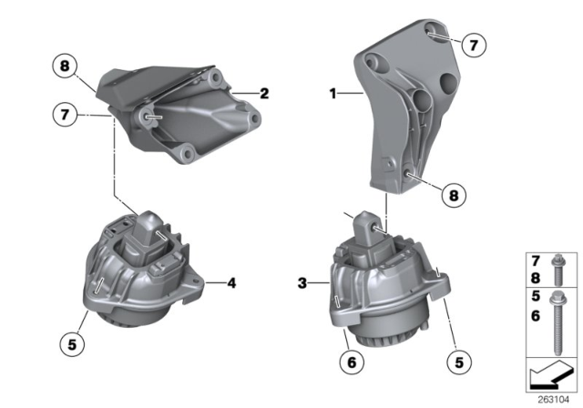 2015 BMW 528i xDrive Engine Mount Left Diagram for 22117935147