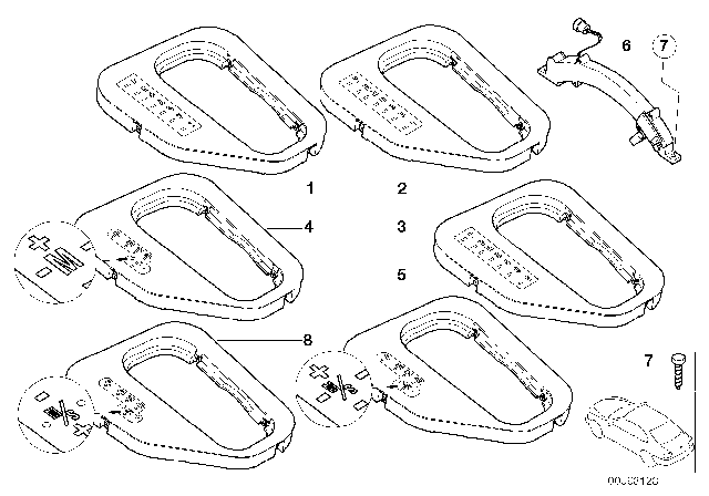 2000 BMW 540i Cover, Gear Selecting Lever Diagram