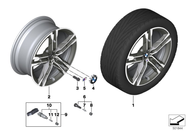 2020 BMW M235i xDrive Gran Coupe DISC WHEEL LIGHT ALLOY CERIU Diagram for 36118053524