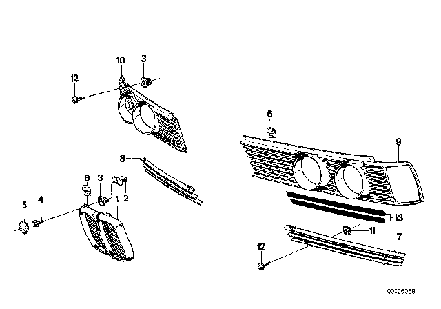 1978 BMW 320i Grille Diagram