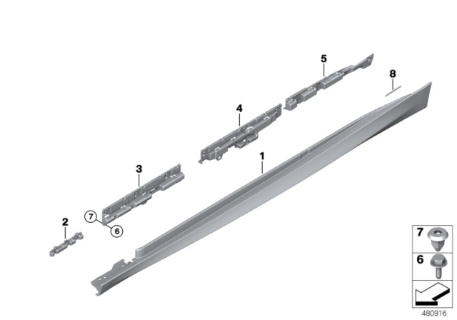 2016 BMW 428i Gran Coupe M Trim, Sill / Wheel Arch Diagram