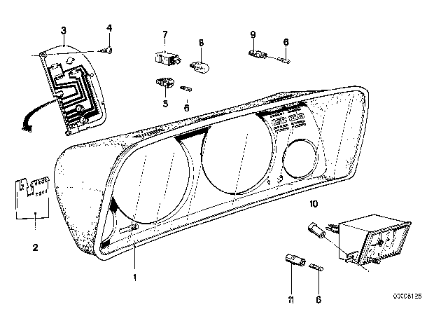 1981 BMW 320i Dashboard Support Diagram