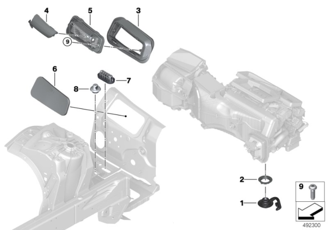 2020 BMW X3 Assorted Grommets Diagram