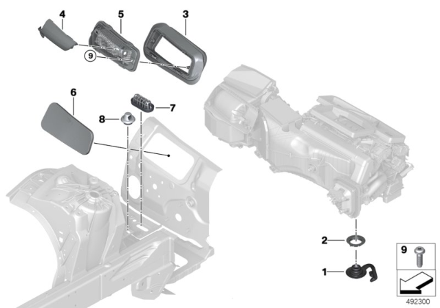 2019 BMW X4 Assorted Grommets Diagram