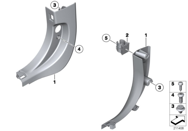 2011 BMW 535i xDrive Trim Panel Leg Room Diagram