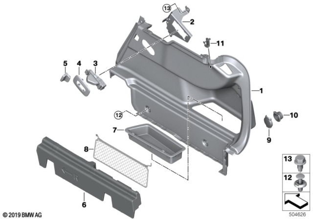 2020 BMW M235i xDrive Gran Coupe RIGHT TRUNK TRIM Diagram for 51477491184