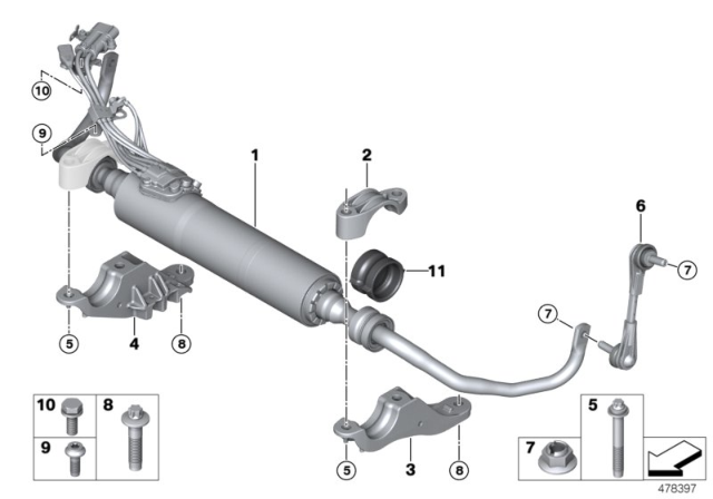 2017 BMW M760i xDrive Front Stabilizer Bar / Dynamic Drive Diagram