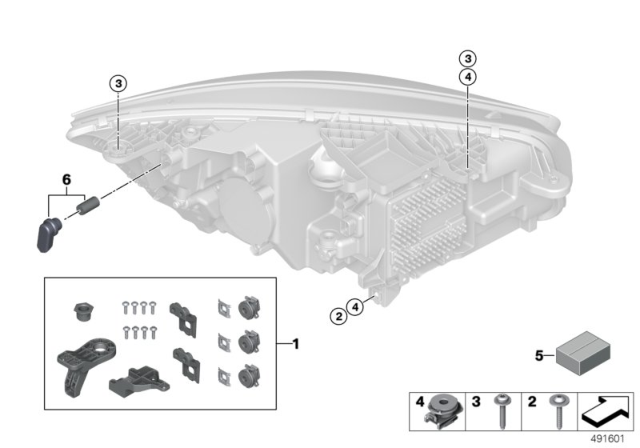 2019 BMW Z4 Single Components For Headlight Diagram