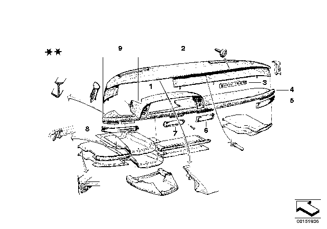 1971 BMW 1602 Dashboard Support Diagram 1