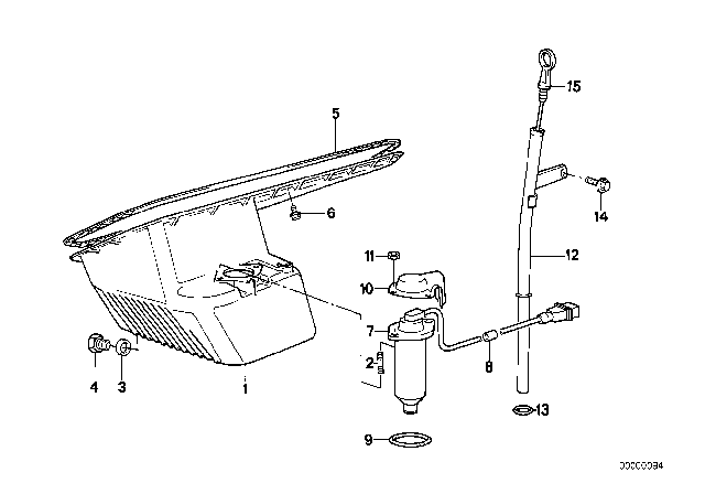 1990 BMW 525i Guide Tube Diagram for 11431718843