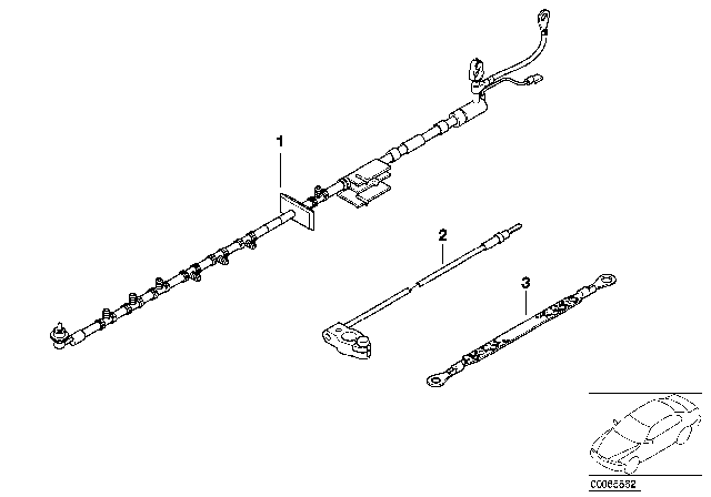 2002 BMW Z8 Plus Pole Battery Cable Diagram for 61126902417