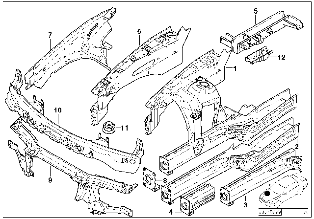 2002 BMW X5 Rear Right Engine Support Diagram for 41117000532