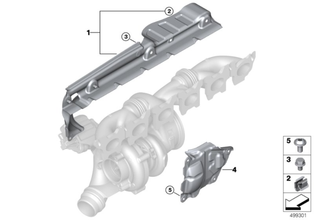 2020 BMW M340i xDrive Turbocharger Heat Protection Diagram