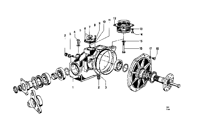 1969 BMW 2000 Rear-Axle-Drive Diagram 4