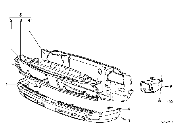 1975 BMW 530i Front Apron Lower Part Diagram for 41331836679