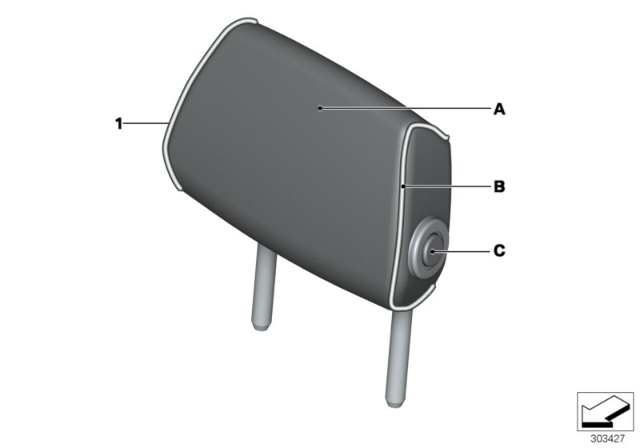 2013 BMW 328i xDrive Individual Folding Headrest Diagram 1