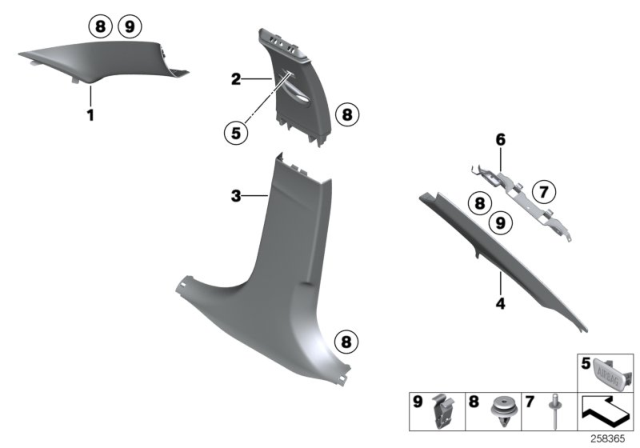 2018 BMW M3 Trim Panel Diagram