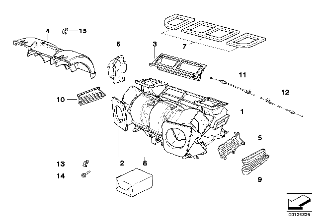 1999 BMW 528i Housing Parts Automatic Air Conditioning Diagram