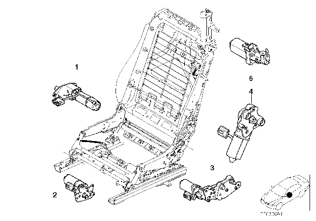 2004 BMW 325Ci Seat, Front, Electrical System & Drives Diagram