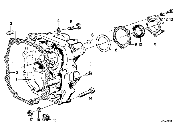 1983 BMW 320i Cover & Attaching Parts (Getrag 242) Diagram 3