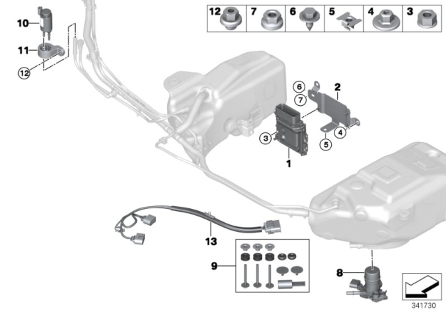 2018 BMW 328d Wiring Harness, Adapter Diagram for 61129300860