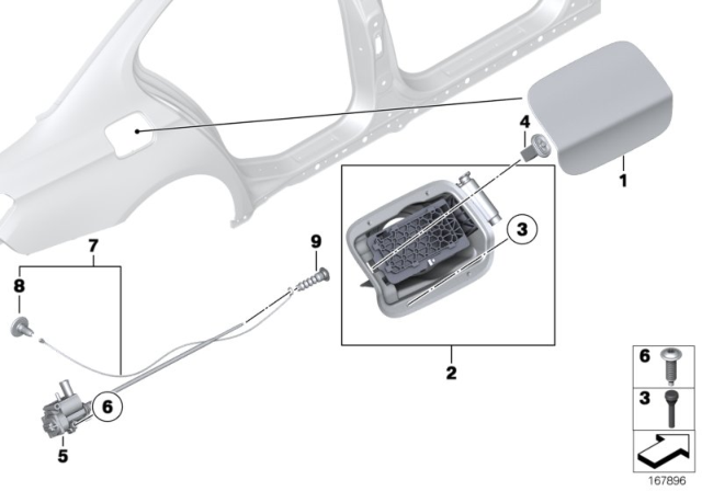 2013 BMW 750i Fill-In Flap Diagram