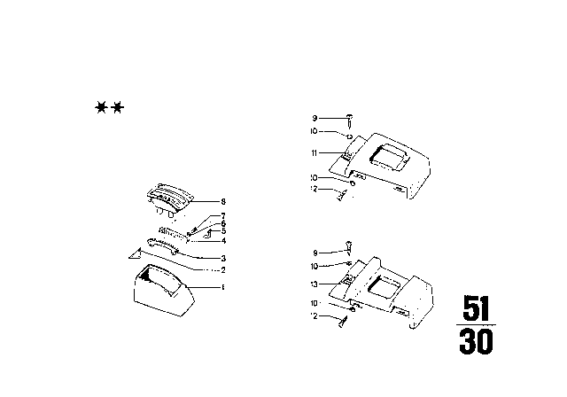 1973 BMW 2002tii Centre Console Diagram 2