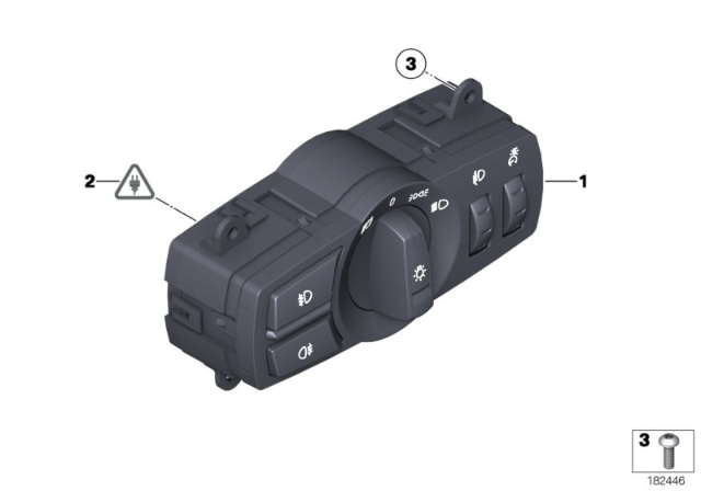 2016 BMW X3 Control Element Light Diagram 1