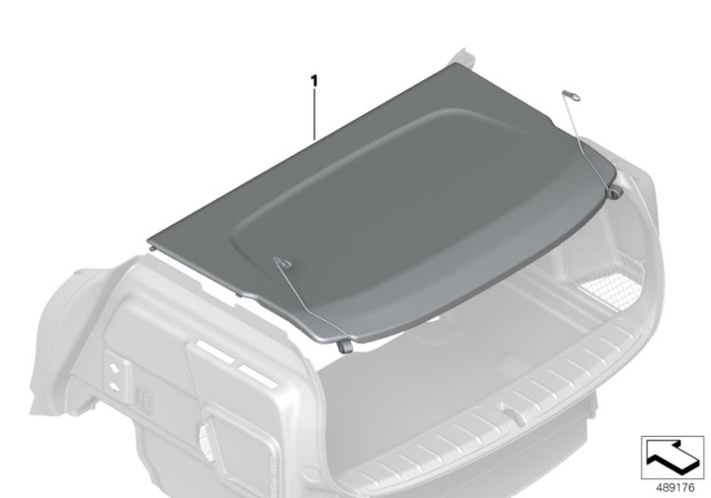 2020 BMW X2 Rear Window Shelf Diagram