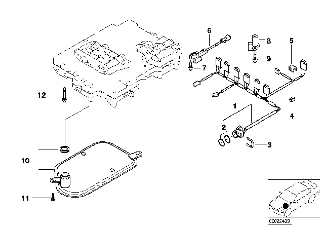 2000 BMW 323i Wiring / Oil Filter / Pulse Generator (A5S325Z) Diagram